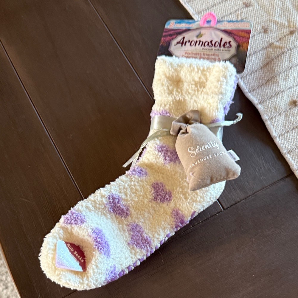 Lavender Scented Cream and Purple Socks